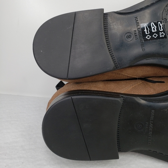 Karl Lagerfeld Mens Cognac Suede Chukka Black Charcoal Burnish Boots Sz 8 main image 8
